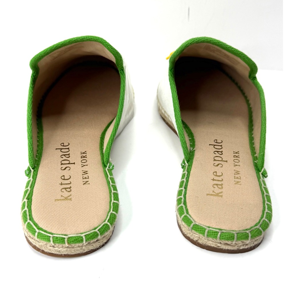 Kate Spade New York Azura Lemons Espadrille Mules White/Green Size 11B NWT/BOX - Picture 5 of 8